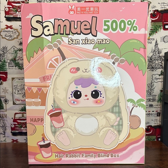 samuel Other - 500% Hair Rabbit Family Blind Box - Cream and Pink